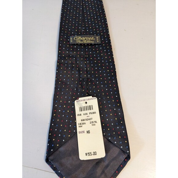 VTG Charvet Place Vendome Silk Polka Dot Tie Nwt - Picture 4 of 5